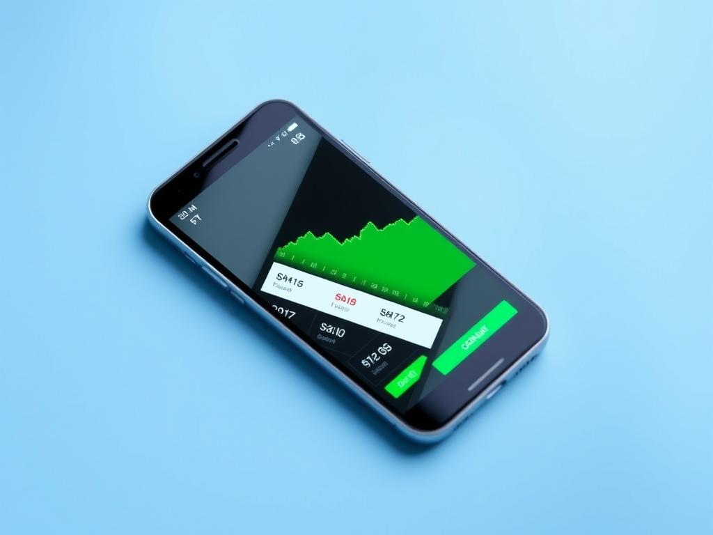 Giao diện ứng dụng đầu tư chứng khoán trên smartphone