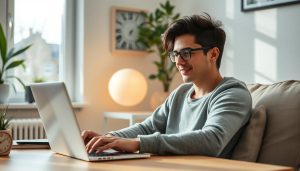 Người làm việc tại nhà với laptop chỉ 2 giờ mỗi ngày