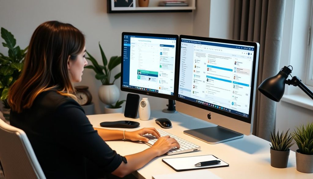 Virtual assistant working remotely with multiple tasks